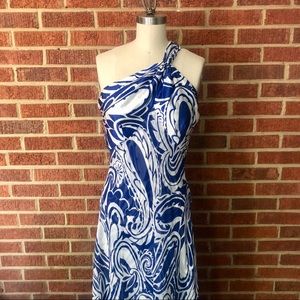 Donna Ricco One Shoulder Silk Dress